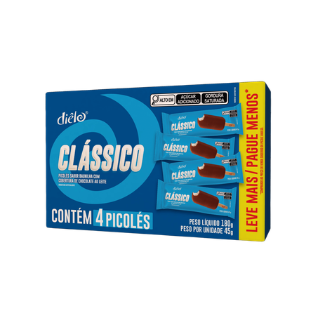 PICOLÉ DIÊLO CLÁSSICO LEVE MAIS PAGUE MENOS CAIXA C/4X45G