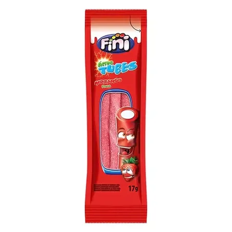 Bala fini tubes morango azedinhos 15g