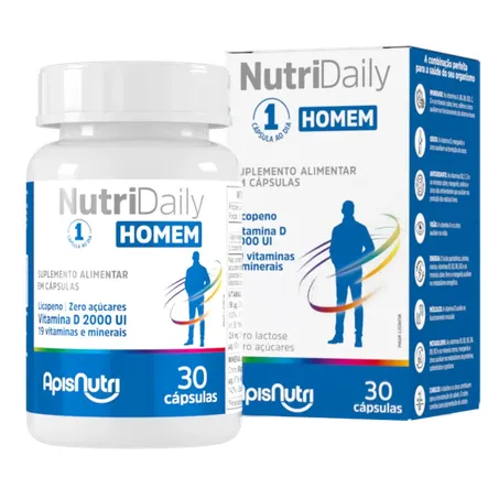 NUTRIDAILY POLIVITAMÍNICO HOMEM 30 CÁPSULAS - APISNUTRI