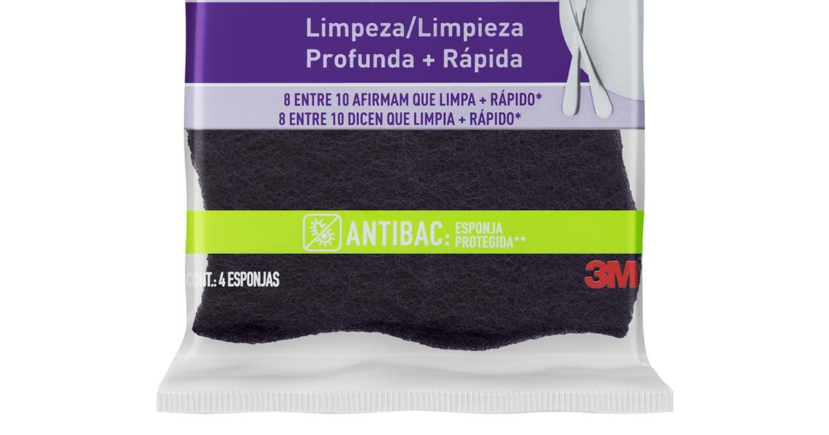 Esponja Scotch-Brite Limpeza Extrema - Roxa - Com 4 Esponjas