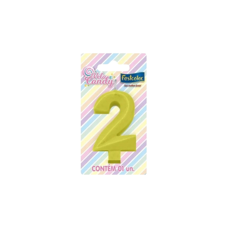 VELA CANDY AMARELA N2 FESTCOLOR 
