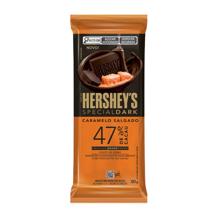 CHOC HERSHEYS BARRA DARK 80G CARAM 47%