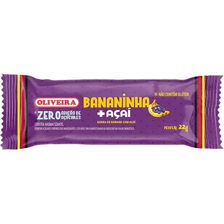 Bananinha Oliveira 22g - Zero Açúcar - Açaí