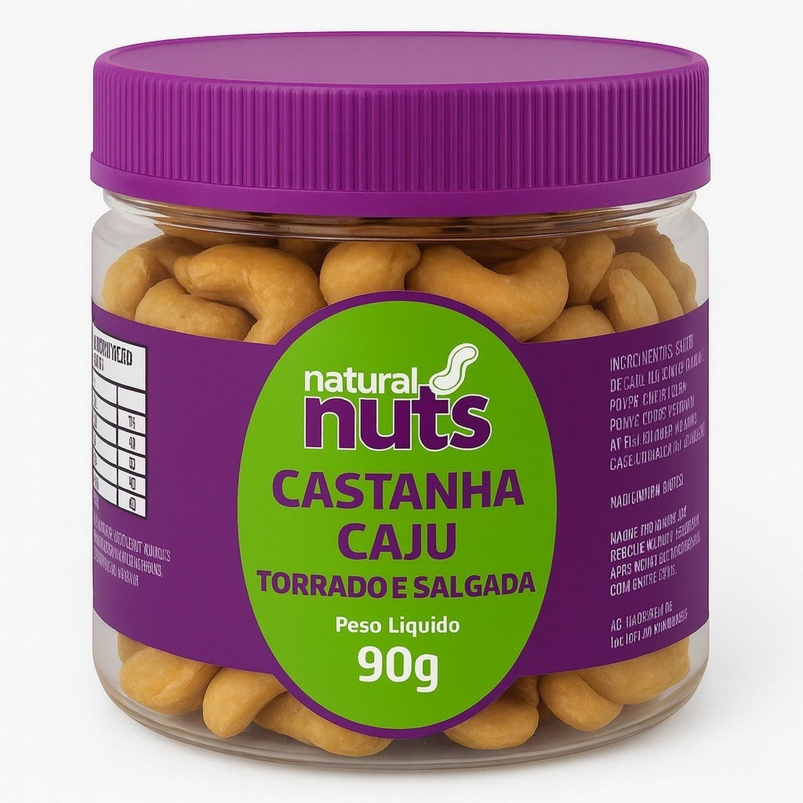 Castanha de Caju Torrada Natural Nuts Salgada 90g | Super Koch