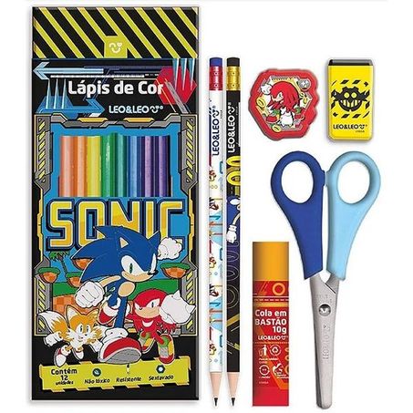 KIT ESCOLAR LEO&LEO SONIC 7 PEÇAS