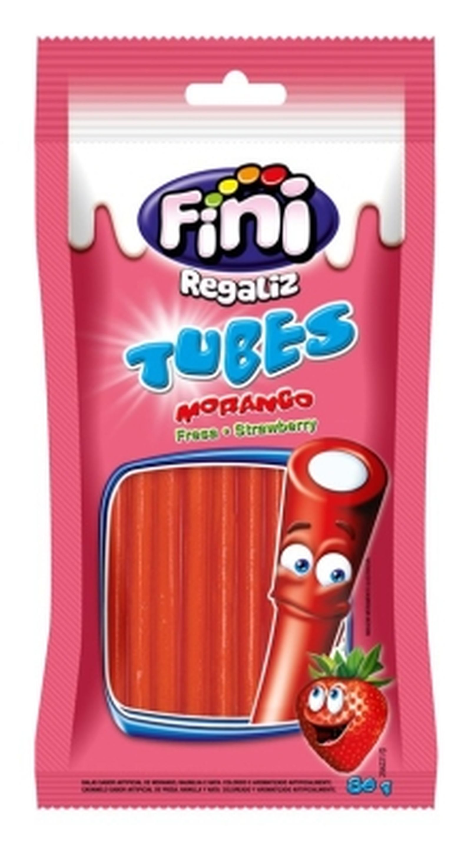 Bala Gelatina Fini Tubes Morango 80G