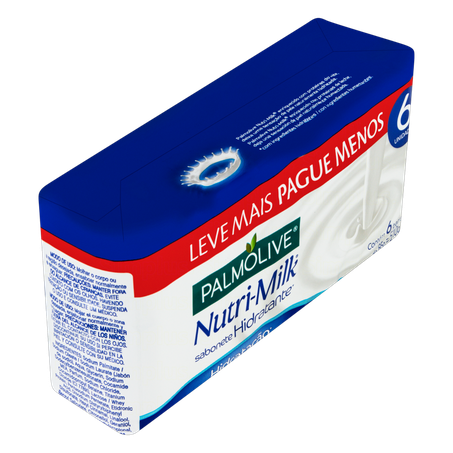 Pack Sabonete em Barra Hidratante Palmolive Nutri-Milk Envoltório 510g 6 Unidades de 85g 360-3