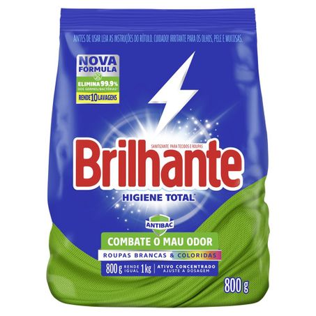 Lava Roupas Brilhante Em Pó Antibac Sachê 800g  
 