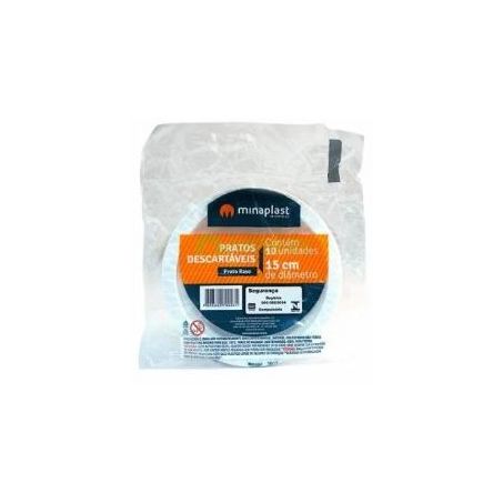 PRATO DESCARTAVEL FUNDO MINAPLAST 15CM 10UNI