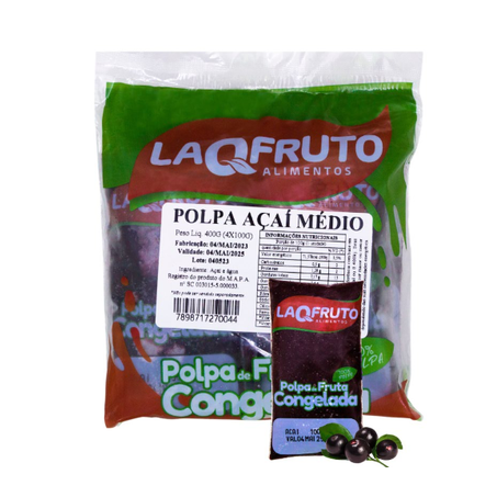 Polpa fruta açaí laqfruto 400g