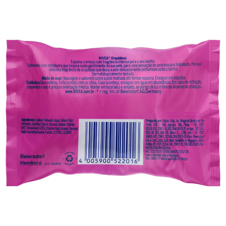Sabonete Barra Hidratante Orquídeas Nivea Flow Pack 85g 360-2