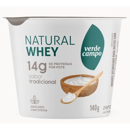IOGURTE VERDE CAMPO NATURAL WHEY ZERO LACTOSE TRADICIONAL POTE 140G