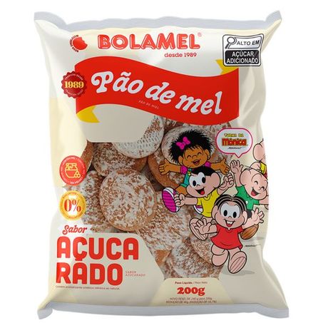 Biscoito Bolamel Pão Mel Açucarado Pacote 200g 
 