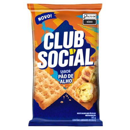 BISCOITO CLUB SOCIAL PÃO DE ALHO 141G