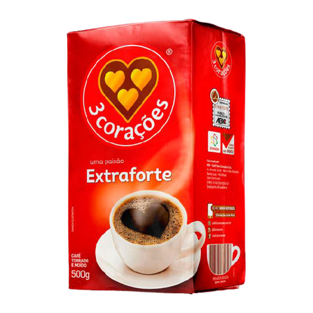 Café 3corações extra forte a vácuo 500g