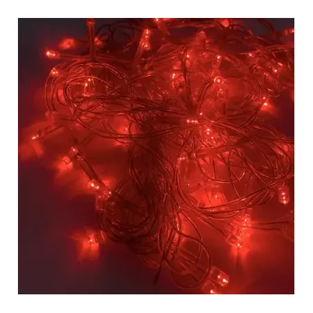 ENFEITE NATAL PISCA 100 LEDS VERMELHO M/F 89012   