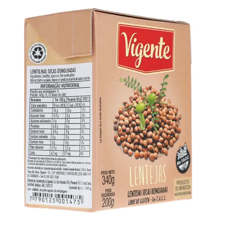 LENTILHA EM CONSERVA IMPORTADO DA ARGENTINA VIGENTE TP 200G 360-31