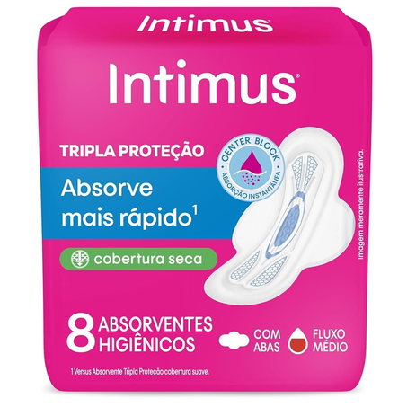 ABSORVENTE INTIMUS TRIPLA PROT SECA C/ABAS 8UN