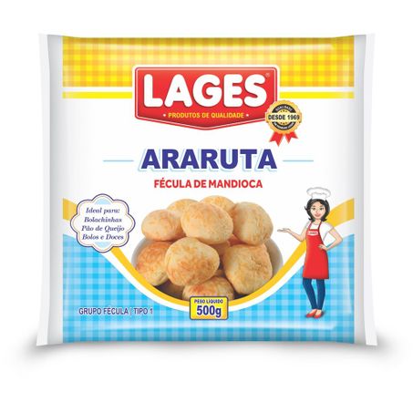 FÉCULA DE MANDIOCA ARARUTA LAGES PACOTE 500G