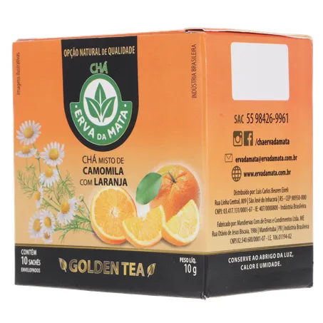 CHÁ ERVA DA MATA CAMOMILA COM LARANJA CAIXA C/10 SACHÊS 360-22