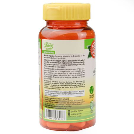 VITAMINA C ÁCIDO ASCÓRBICO 750MG 60 CAPSULAS UNILIFE 360-1