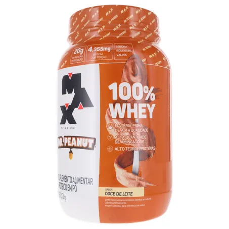 SUPLEMENTO WHEY PROTEIN MAX TITANIUM DR.PEANUT DOCE DE LEITE POTE 900G 360-1