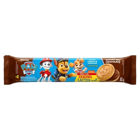 BISCOITO MARILAN RECHEADO PATRULHA CANINA CHOCOLATE 80G