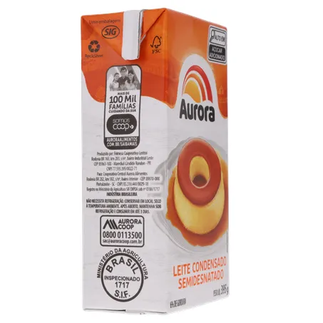 Leite cond aurora semidesn. 395g 360-30