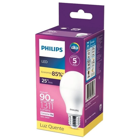 LÂMPADA LED PHILIPS QUENTE 13W UNID