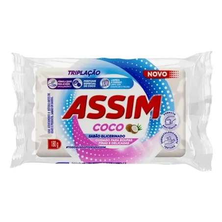 Sabao barra assim coco 180g