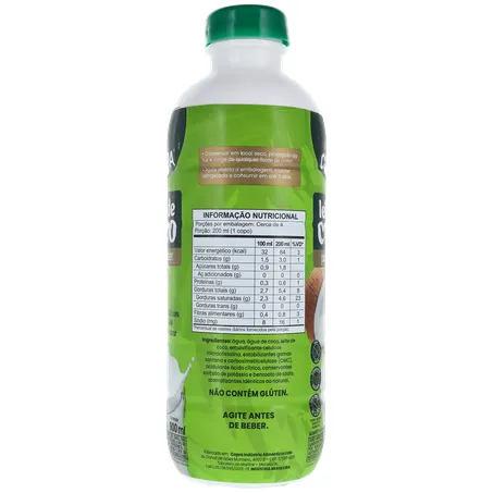 Bebida à Base de Leite de Coco Zero Lactose Copra Garrafa 900ml 360-27