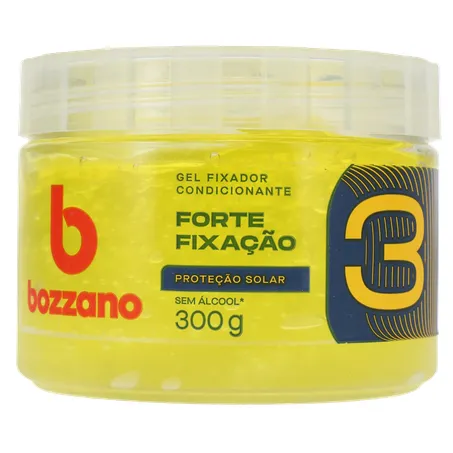 Gel Fixador Condicionante Bozzano Forte Fixação Fator 3 Proteção Solar Pote 300gr