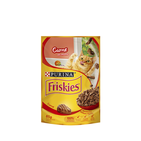 RAÇÃO FRISKIES 85G CARNE AO MOLHO SACHÊ