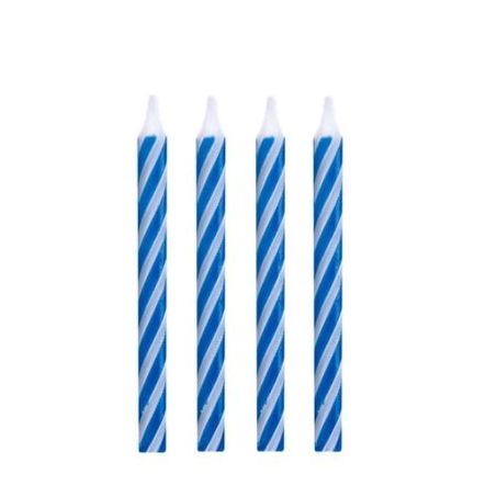 Vela Palito Regina Branca Com Azul Com 10 Unidades