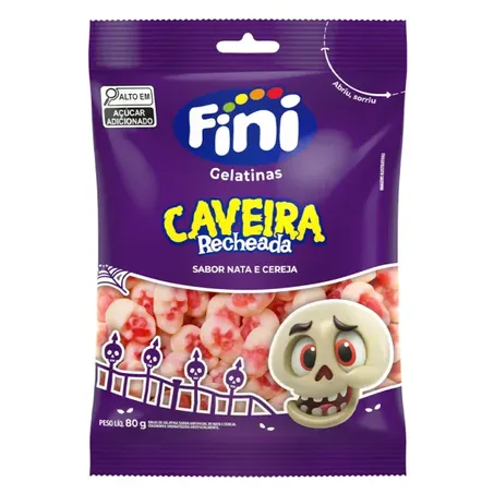 Fini Bala Gelatina Caveira 80G Nata E Cereja