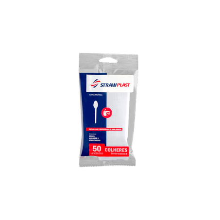 COLHER STRAWPLAST FESTA C/50 BRANCO CSB620