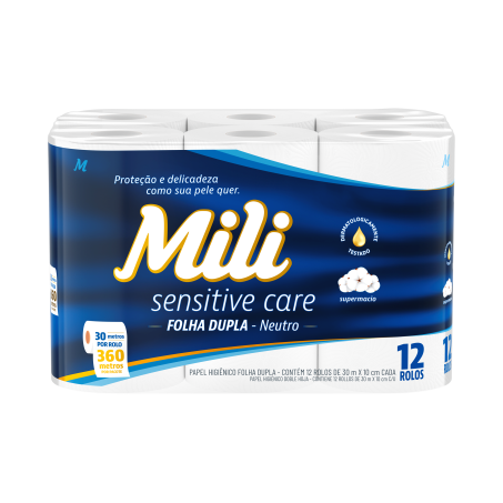 Papel higiênico mili sensitive care neutro f/d 30m c/12