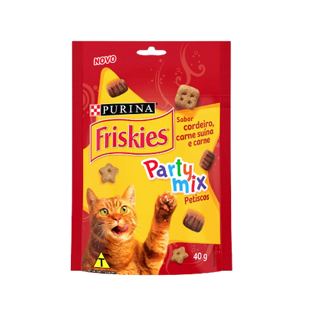 Petisco Para Gatos Purina Friskies Carne Cordeiro e Carne Suína Sachê 40g 
 