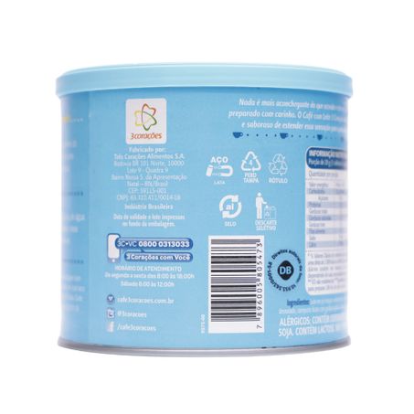 Café 3 corações com leite zero açúcar 265g 360-31