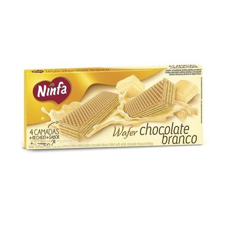Wafer chocolate branco ninfa 100 g
