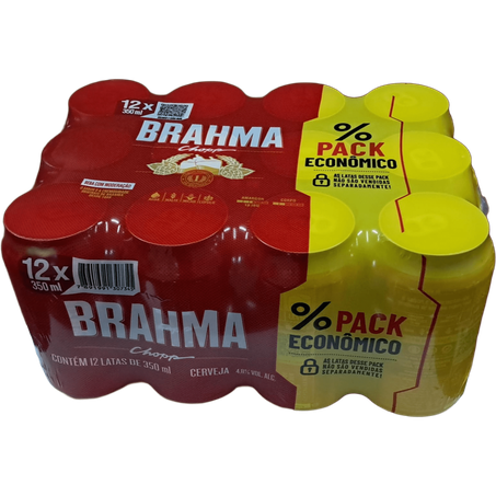CERVEJA BRAHMA CHOPP PACK ECONÔMICO C/12UNID DE 350ML