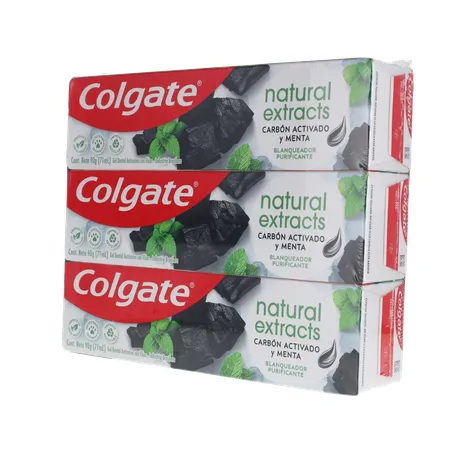 Creme Dental Colgate Natural Extractus Carvão Menta 90G com 3 Unidades 360-22