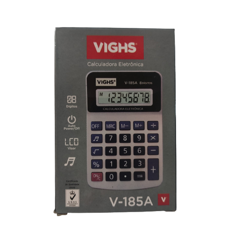 CALCULADORA DE MESA 8 DÍGITOS V-185 VIGHS