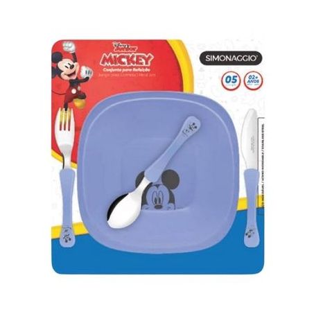 KIT SIMONAGGIO DISNEY REFEIÇÃO MICKEY AZUL 5 PEÇA