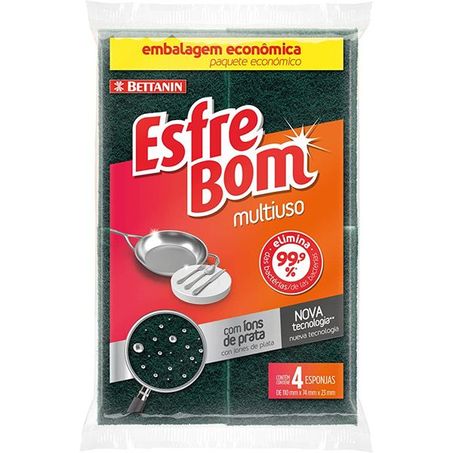Esponja multiuso esfrebom bettanin pacote 4 unidades