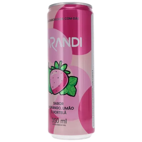 ÁGUA SABORIZADA COM GÁS SARANDI MORANGO, LIMÃO E HORTELÃ LATA 350ML 360-3