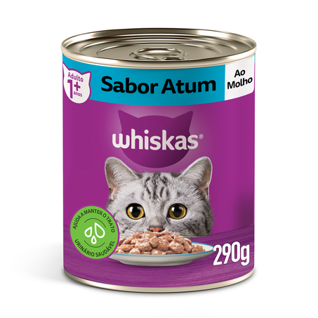 Ração Úmida Whiskas Lata Patê de Atum para Gatos Adultos 290 g