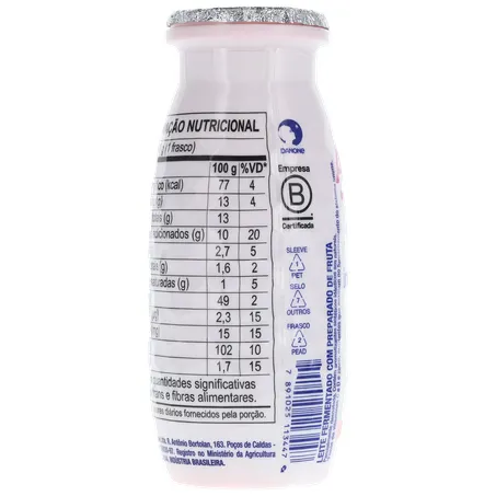 Leite Fermentado Parcialmente Desnatado de Morango Actimel 100G 360-24