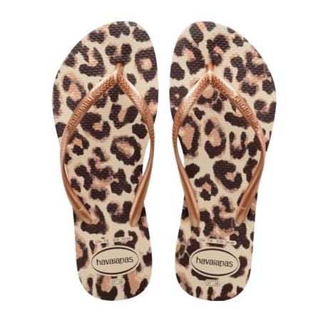 CHINELO HAVAIANAS SLIM ANIMALS BEG/PALHA/COR 39/40