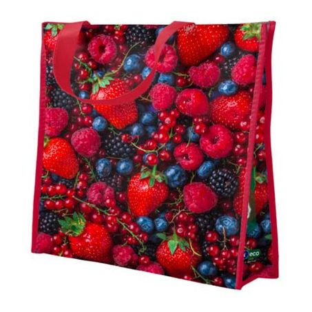 SACOLA REUTILIZAVEL ECO FRUTAS VERMELHAS BOMPACK 37X18X35